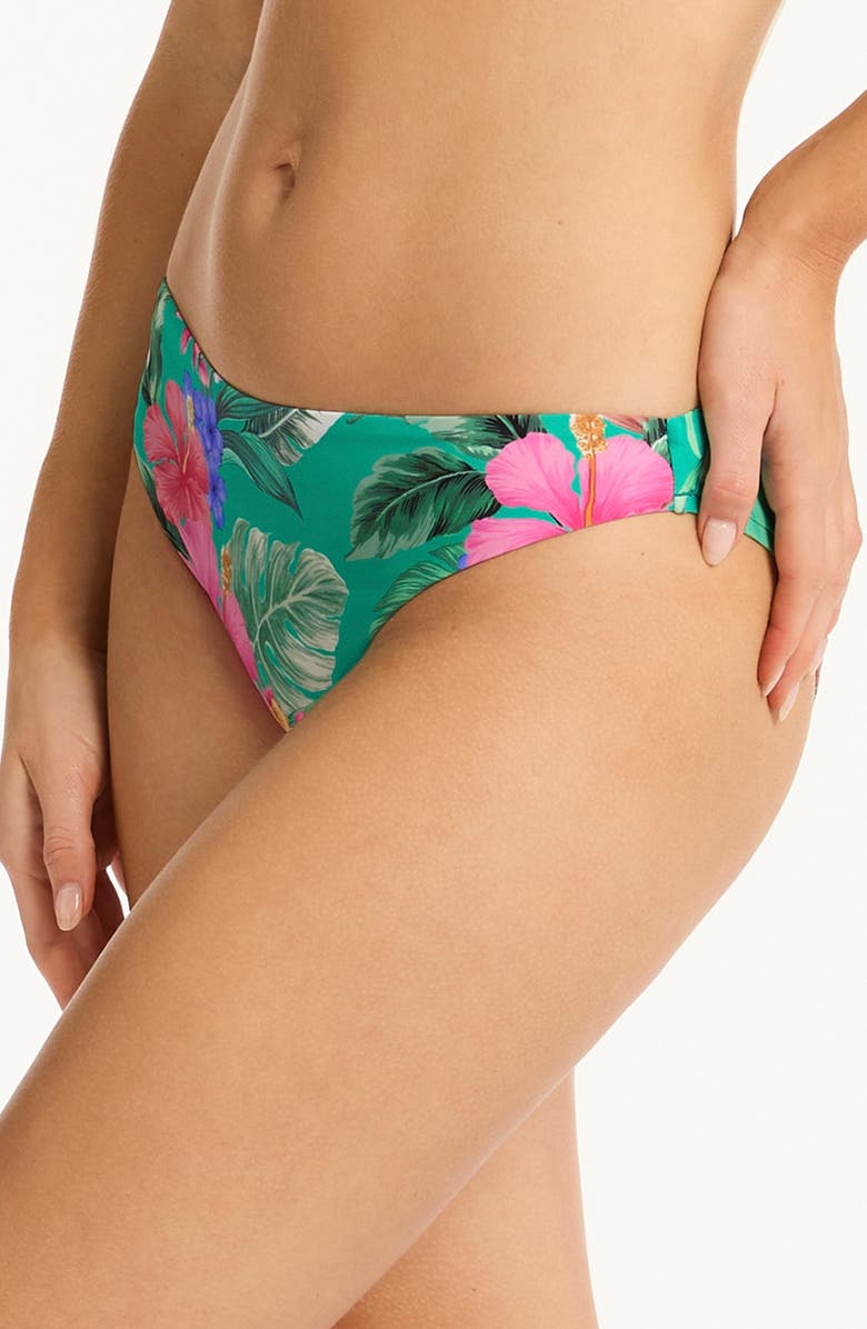 Sea Level Pacifico Regular Cheeky Bikini Bottoms, Alternate, color,