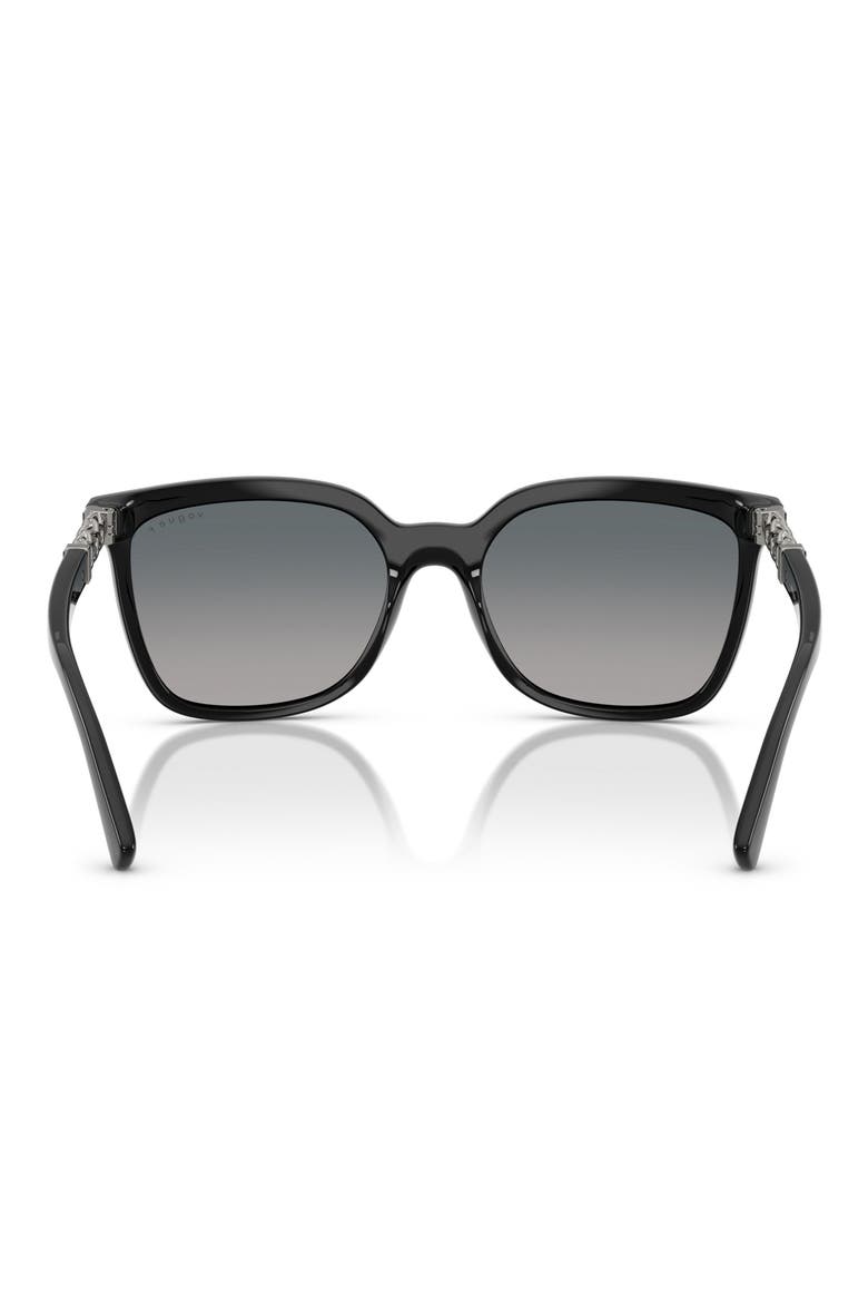 56mm Polarized Gradient Square Sunglasses, Alternate, color, BLACK