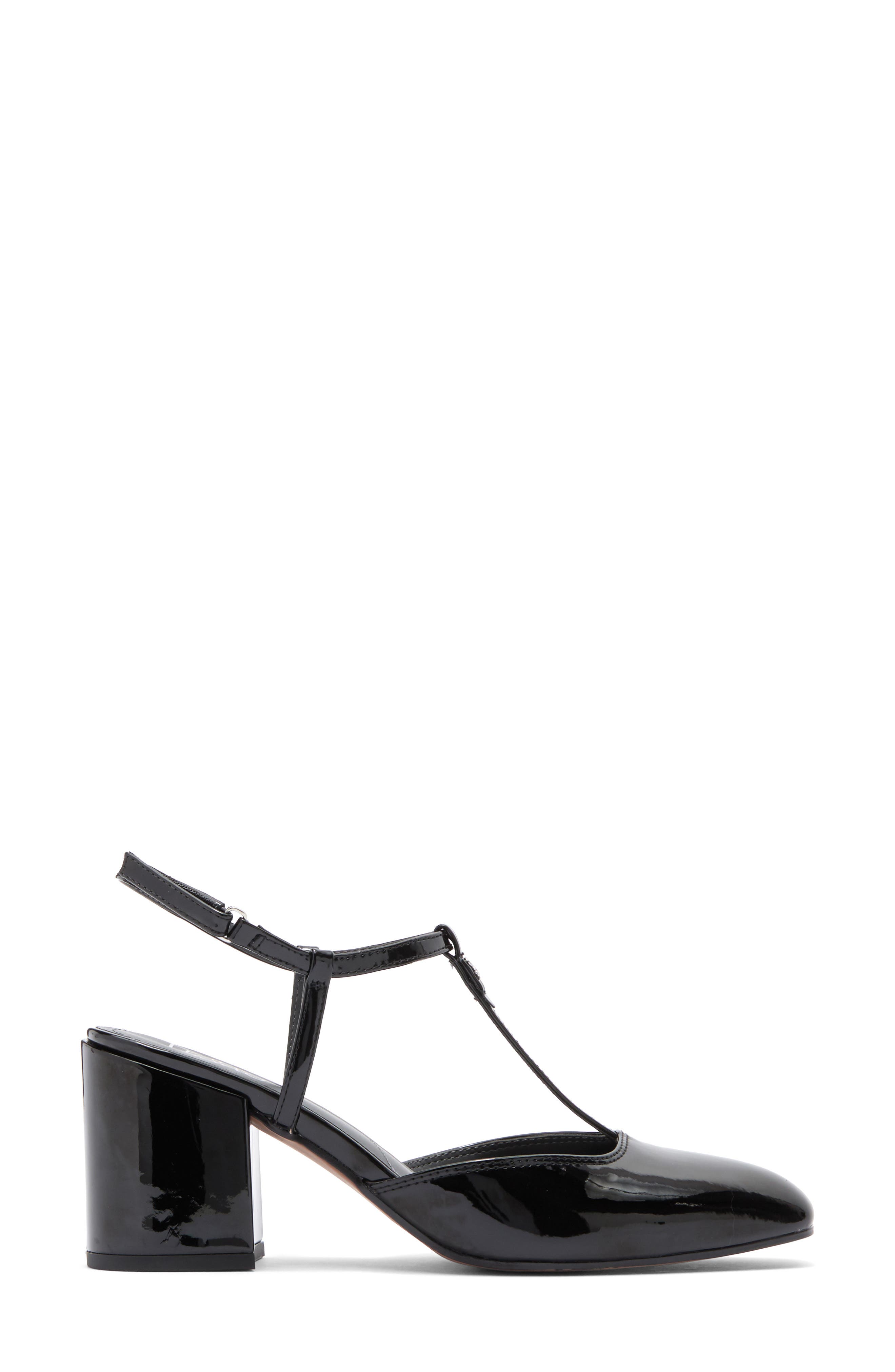 Franco Sarto Tasha T-Strap Pump, Alternate, color, Black Patent