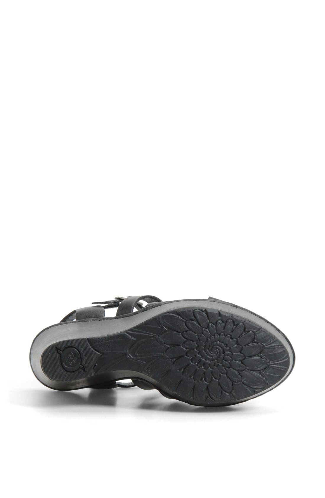 'Filomena' Wedge Sandal, Alternate, color, BLACK