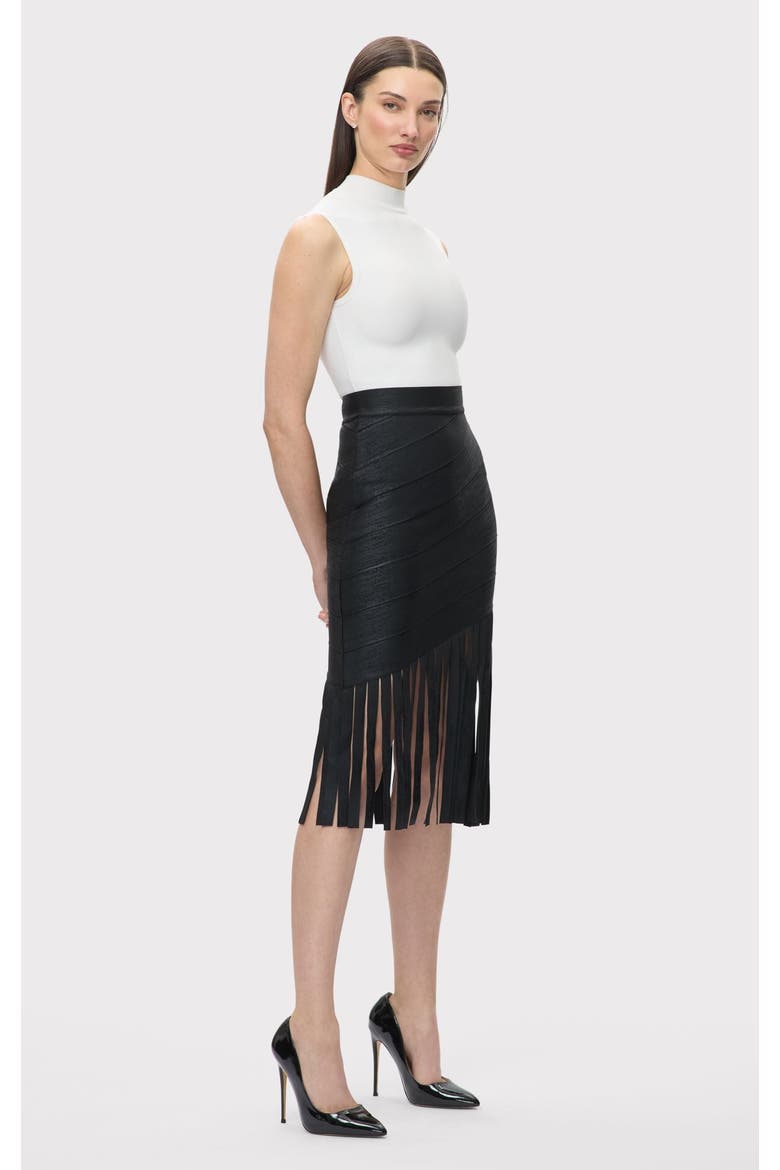 The Metallic Nicole Skirt, Alternate, color, BLACK FOIL