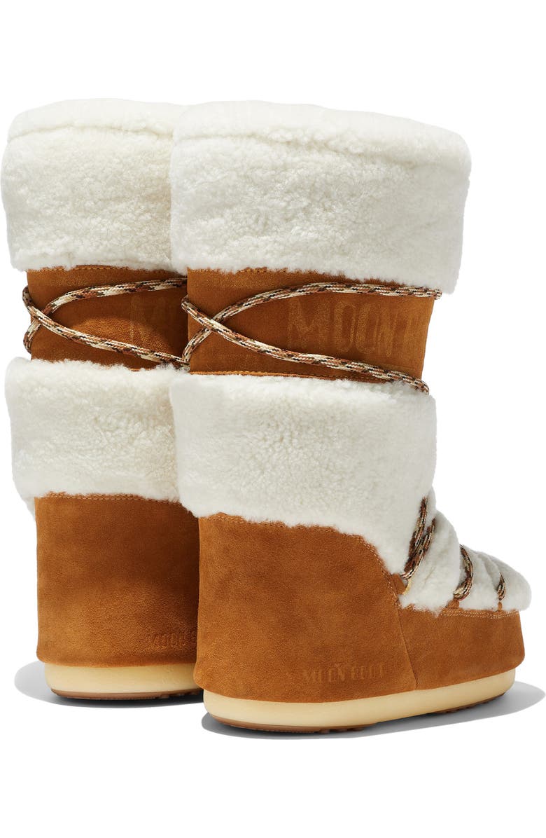 Moon Boot<sup>®</sup> Icon Genuine Shearling Knee High Boot, Alternate, color, Whisky/ White