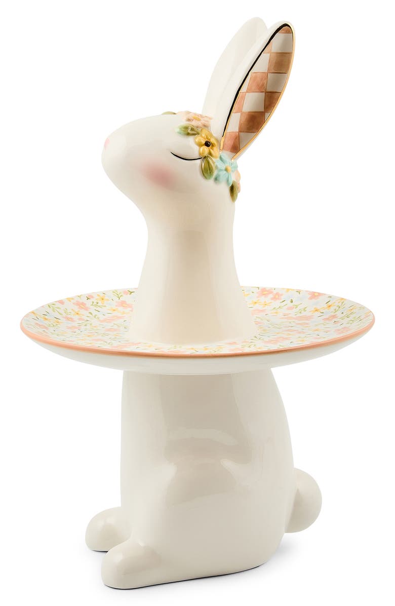 MACKENZIE CHILDS Posie Patch Rabbit Sweet Stand, Alternate, color, White