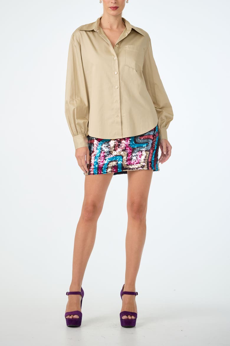 Burle Button-Up Top, Alternate, color, Biarritz Beige