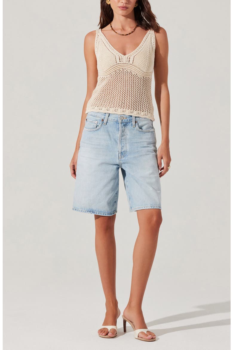 Kalaya Crochet Sweater Tank, Alternate, color, NATURAL