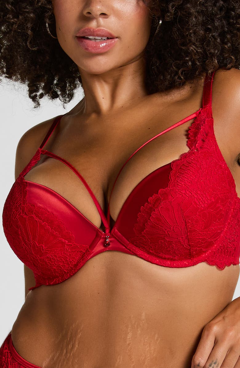 Hunkemöller Whitney Padded Underwire Maximizer Bra, Main, color, Chili Pepper