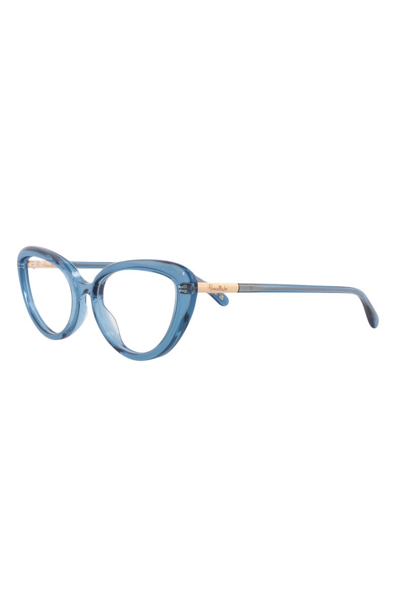 Pomellato Novelty 53mm Cat Eye Optical Glasses, Alternate, color, Light Blue Transparent