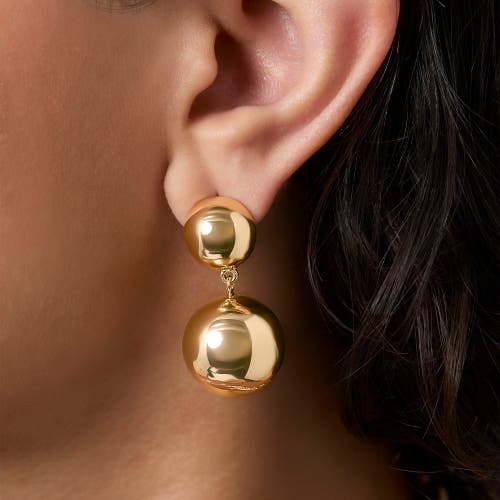 Jessica Simpson Double Ball Drop Earrings In Gold