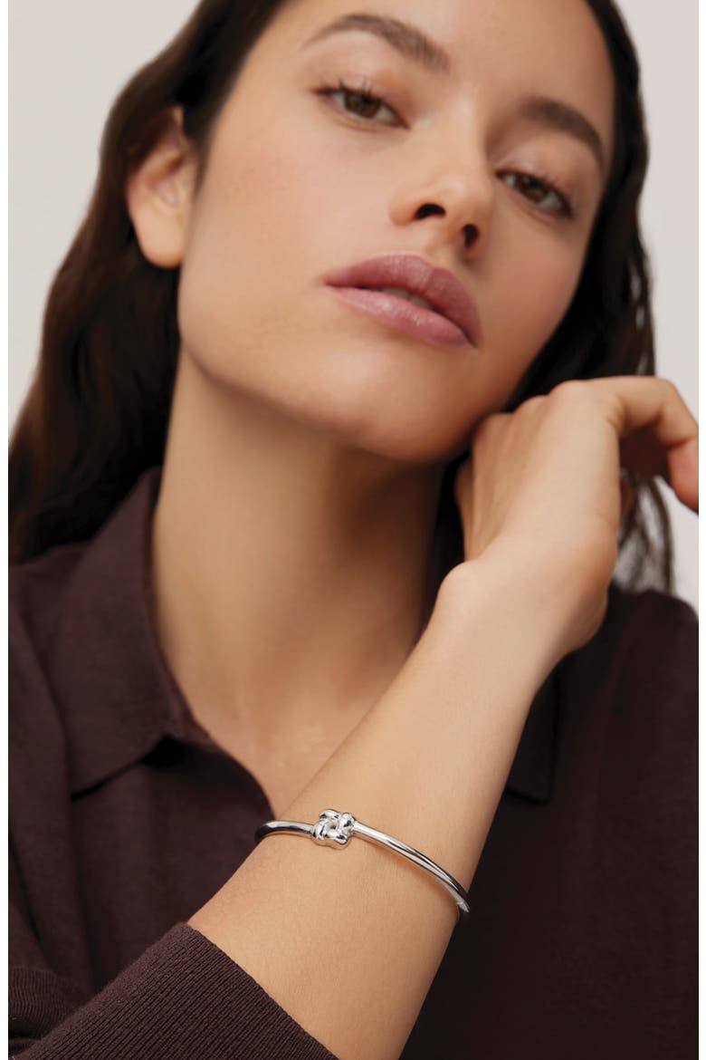 Slim Woven Square Bangle, Alternate, color, PLATINUM
