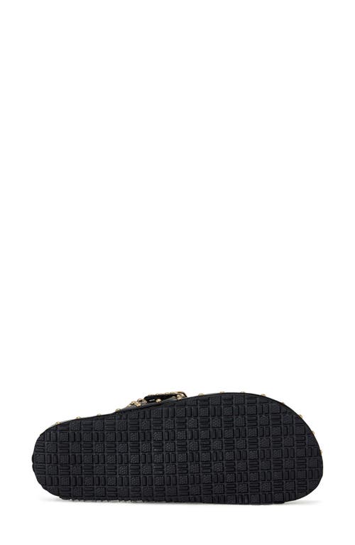 Azalea Wang Daisychain Studded Buckle Detail Sandals In Black