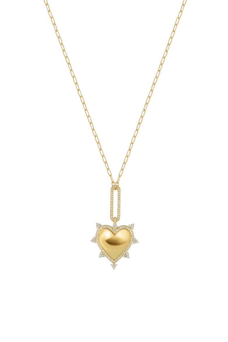 Icon Pavé Diamond Heart Pendant Necklace (Nordstrom Exclusive), Main, color, 18K YELLOW GOLD