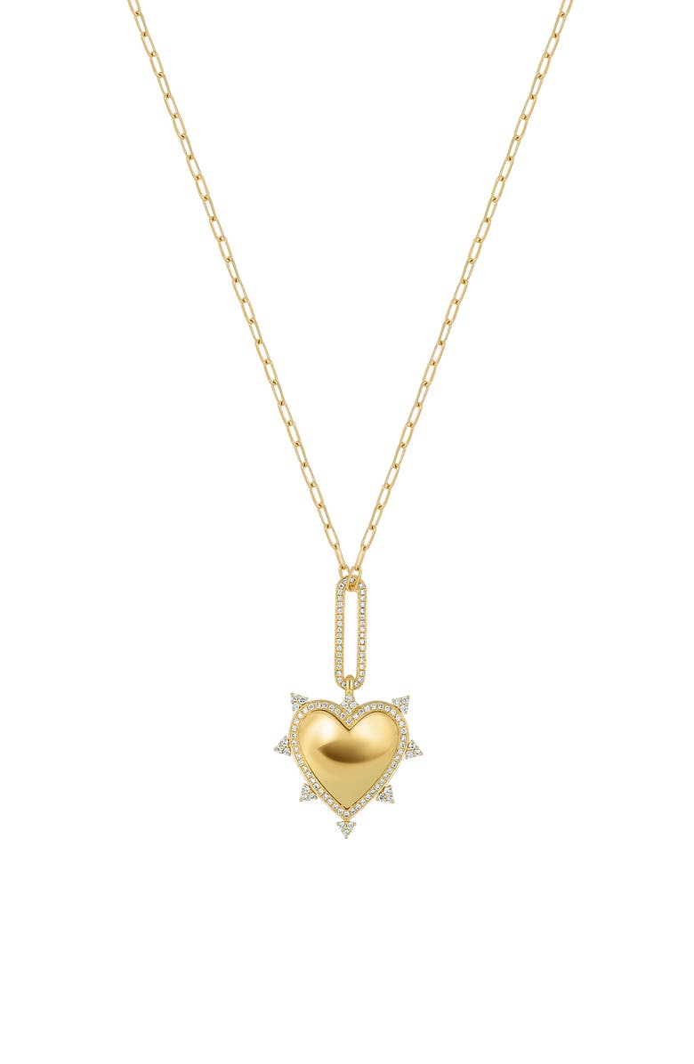 Bony Levy Icon Pavé Diamond Heart Pendant Necklace, Main, color, 18K Yellow Gold