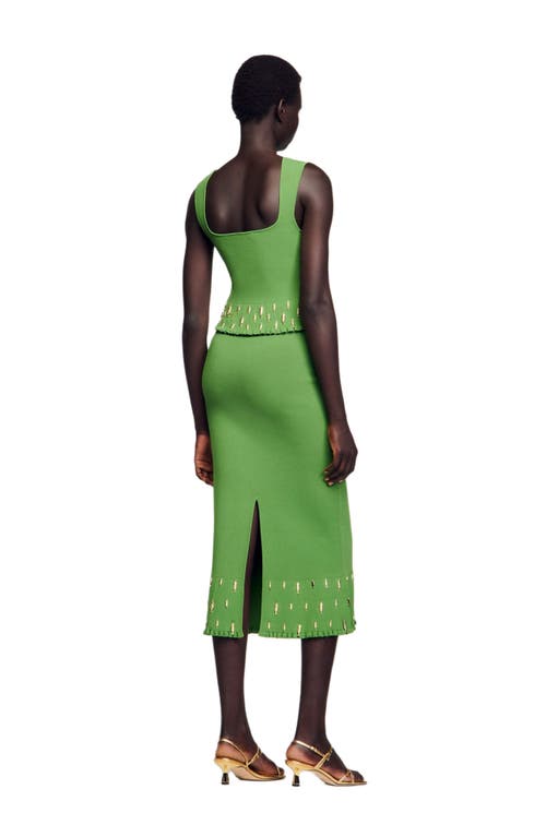 Sandro Knitted Embellished Midi Skirt