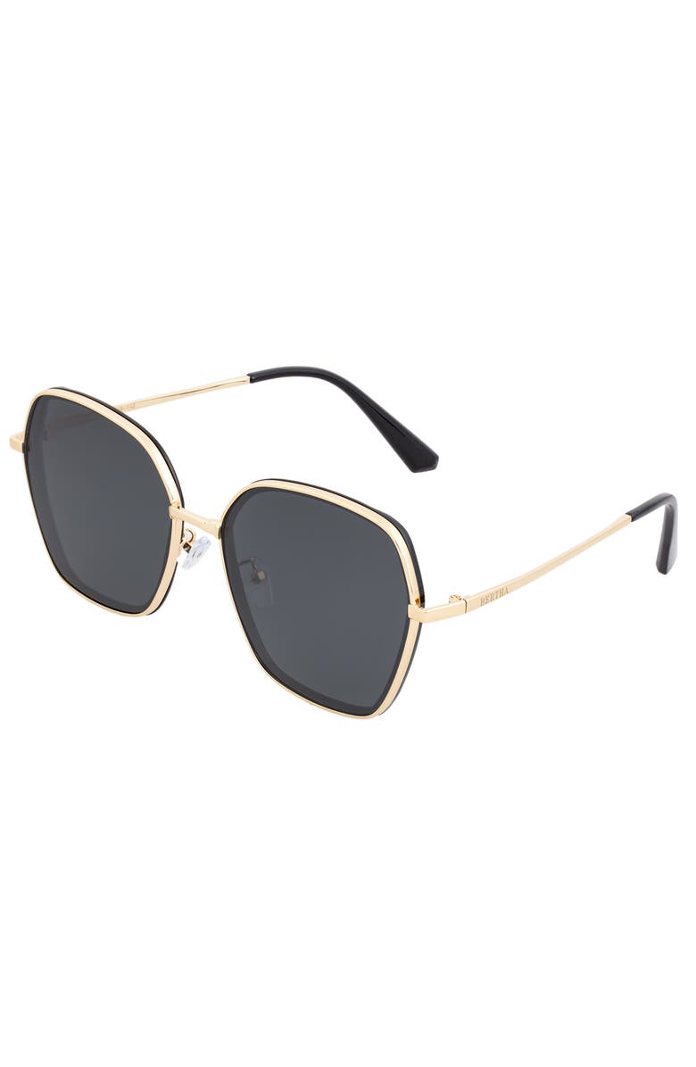 BERTHA Emilia Polarized Sunglasses, Main, color, Gold/Black