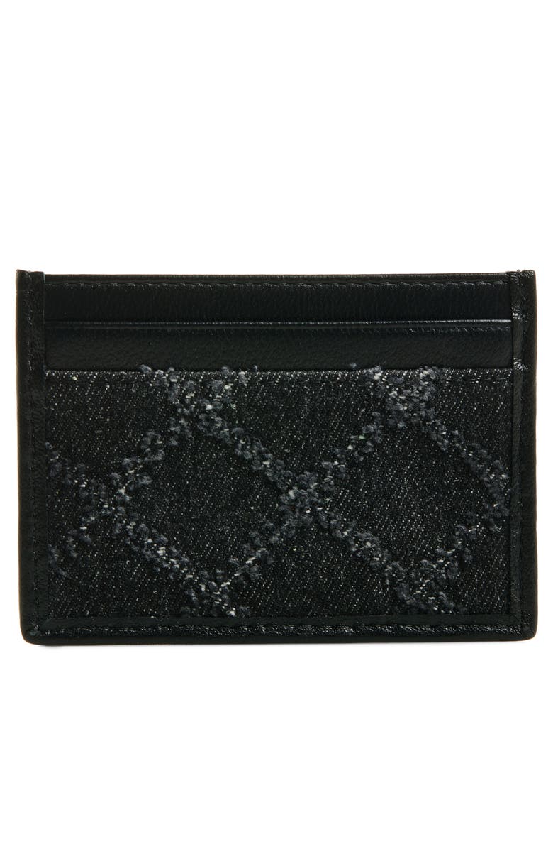 Kurt Geiger London Brixton Quilt Stitch Leather Trim Card Case, Alternate, color, 