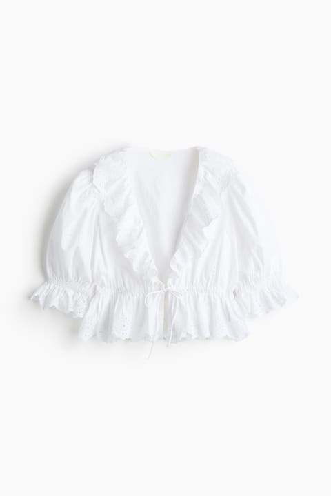 Broderie Anglaise Cotton Blouse