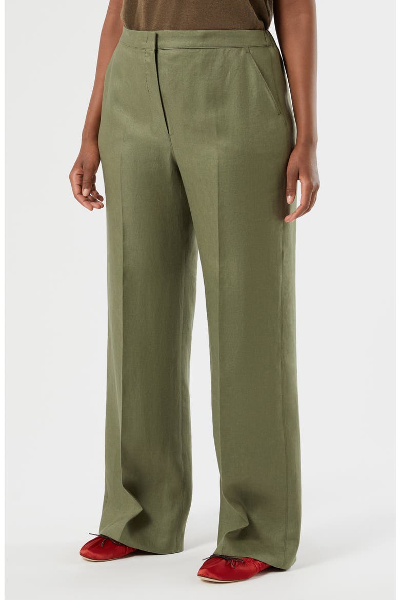 Canapa Linen Wide Leg Pants, Main, color, OLIVE GREEN