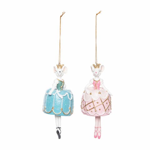 Mice Ballerinas Ornaments Set of 2