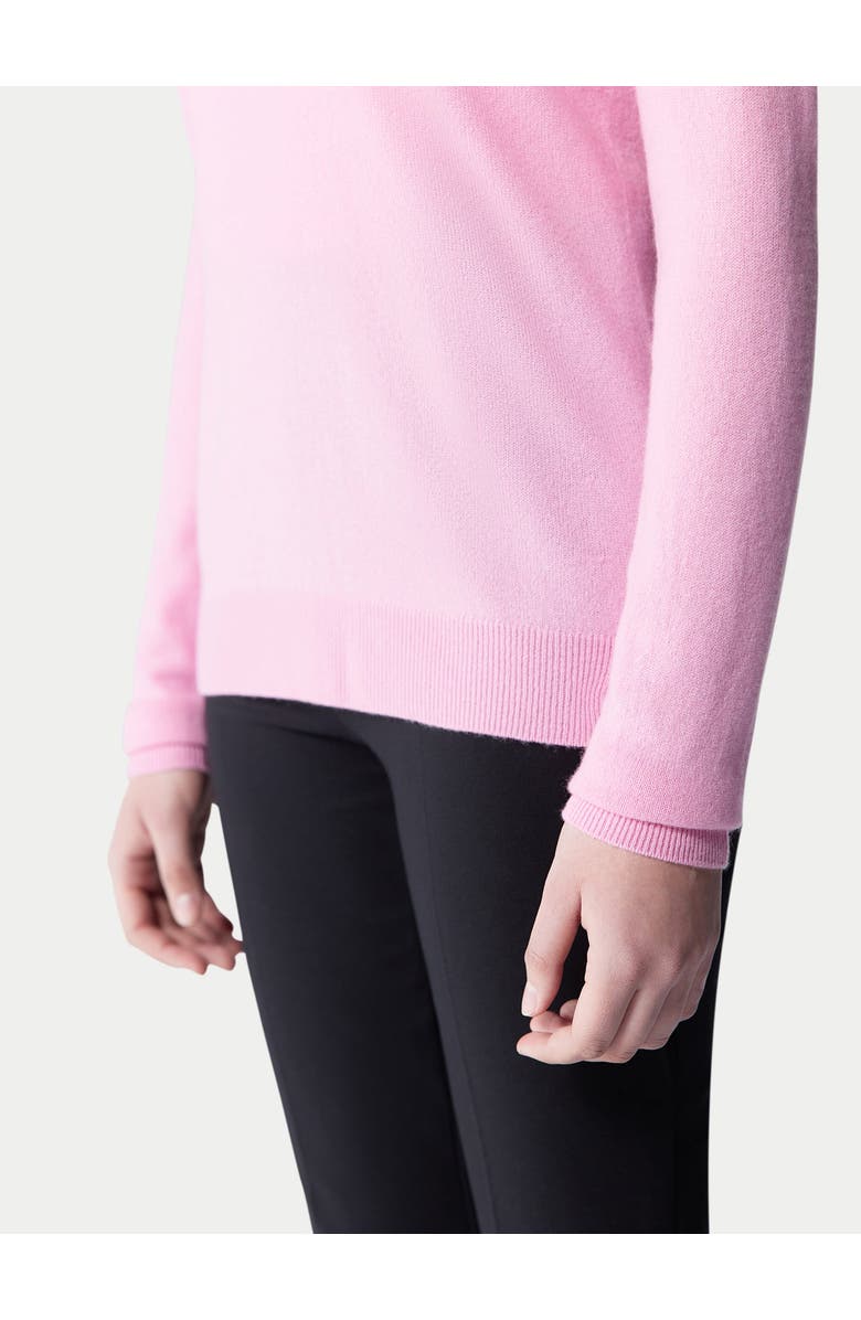 GOBI Mongolian Cashmere Essential Cashmere V-Neck Sweater, Alternate, color, Pink Frosting