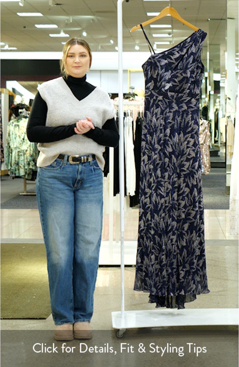 Galaxy Metallic One-Shoulder Gown, sales video thumbnail