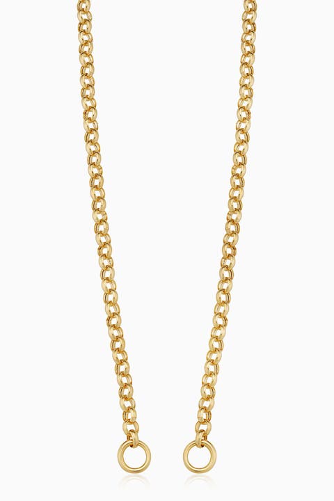 14K Yellow Gold Rimini Rolo Split Necklace