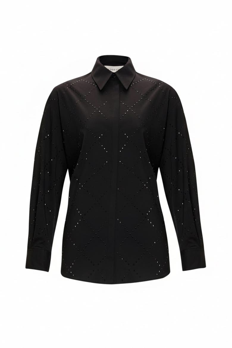 Kaelyn Sleeve Cotton Shirt, Alternate, color, BLACK