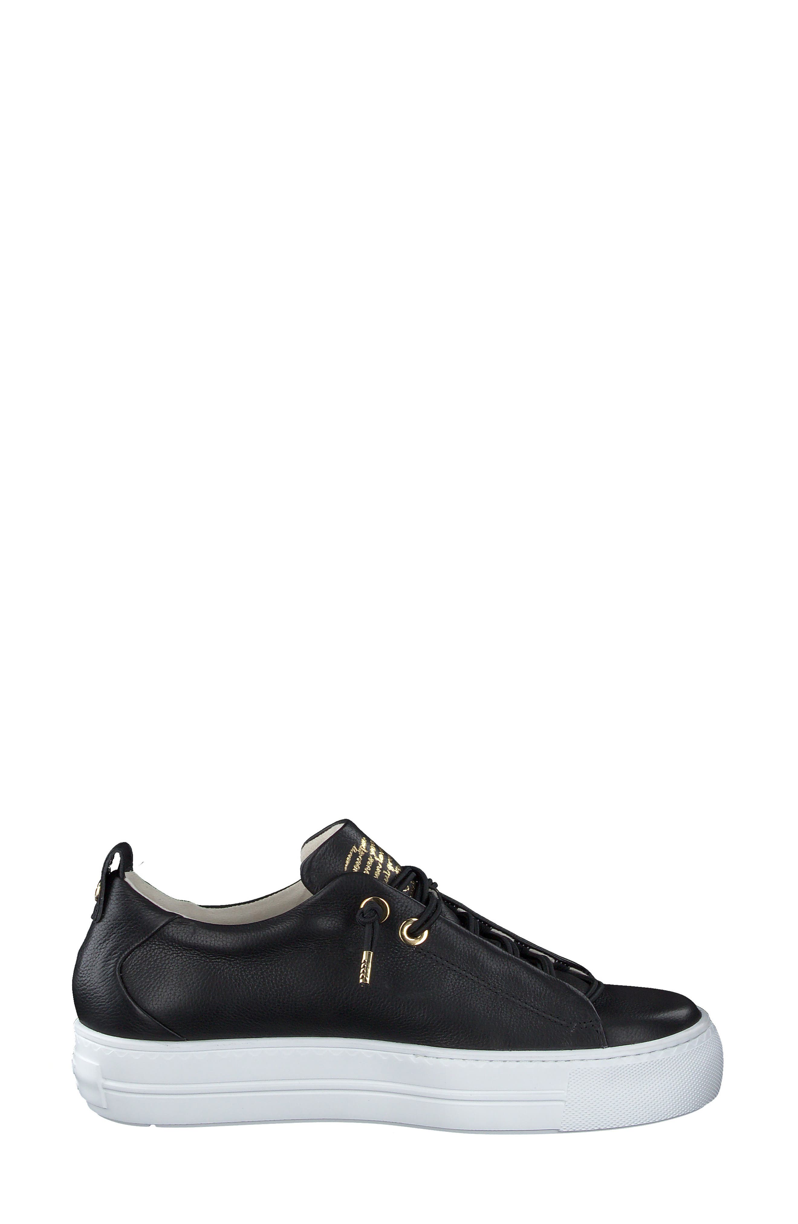 Paul Green Faye Sneaker, Alternate, color, Black Gold Combo