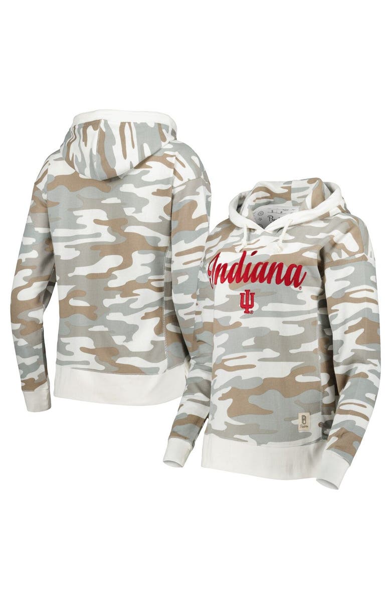 PRESSBOX Women's Pressbox Camo Indiana Hoosiers San Pablo Pullover Hoodie, Main, color, 