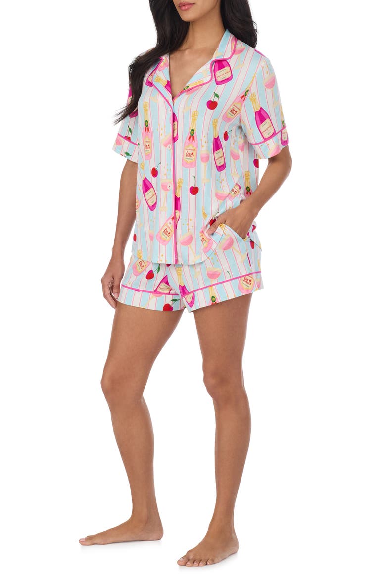 Print Boxer Pajamas, Alternate, color, BLUE STP