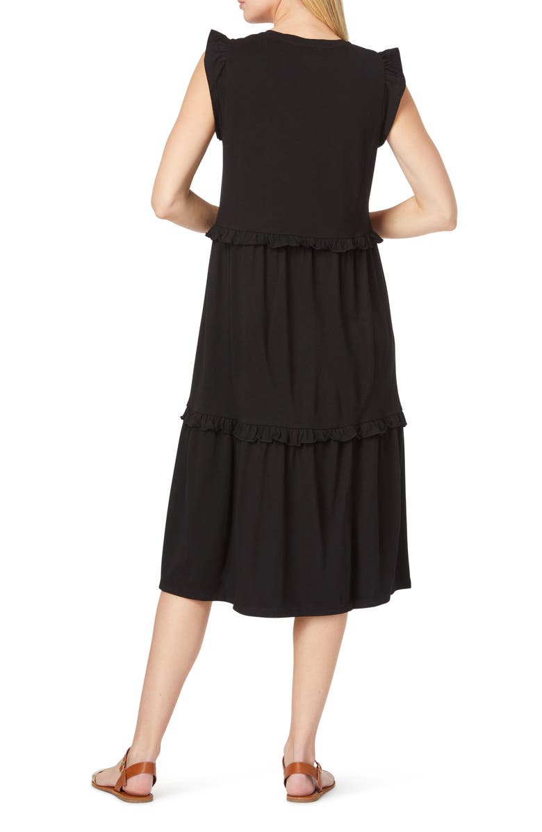 C & C California Jada Tiered Ruffle Midi Dress, Alternate, color, 