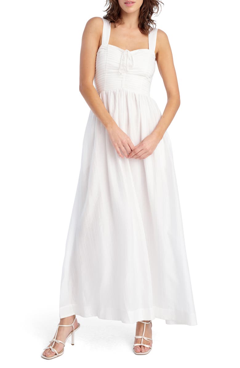 Favorite Daughter The Pretty Pintuck Sleeveless Maxi Dress, Main, color, White