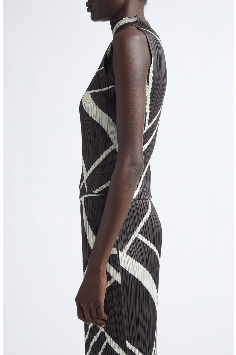 Fold Line Pleated Sleeveless Top, Alternate, color, CHARCOAL
