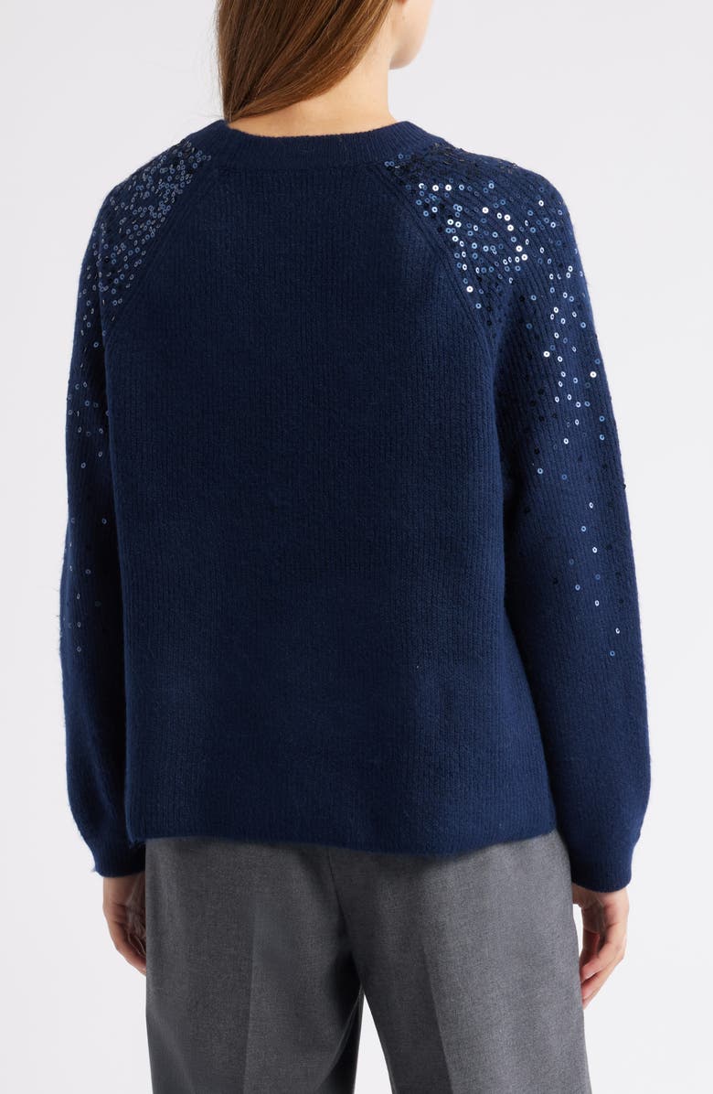 Vince Camuto Sequin Crewneck Sweater, Alternate, color, Bright Blue