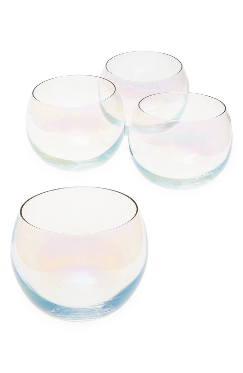 MoMA Set of 4 Bubble Rocking Glass Tumblers, Main, color, 