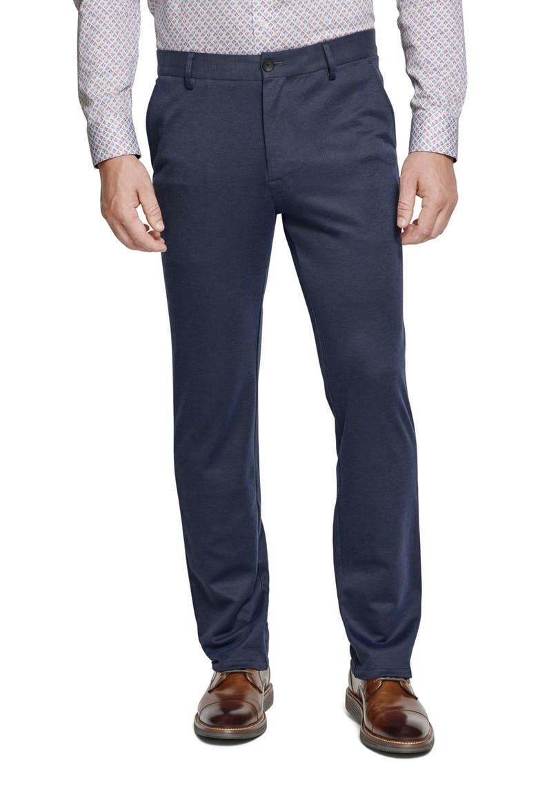 XC Flex® Pinnacle Flat Front Dress Pants, Main, color, NAVY BIRDSEYE