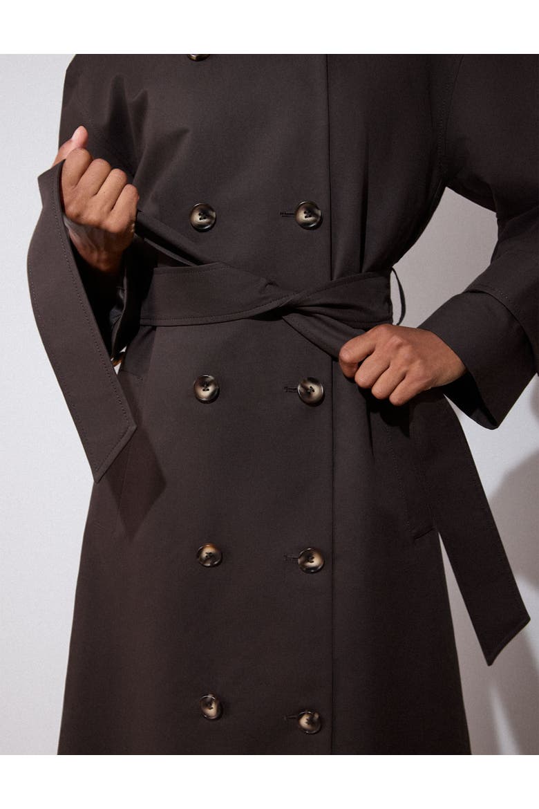 Funnel Neck Trench Coat, Alternate, color, Brown