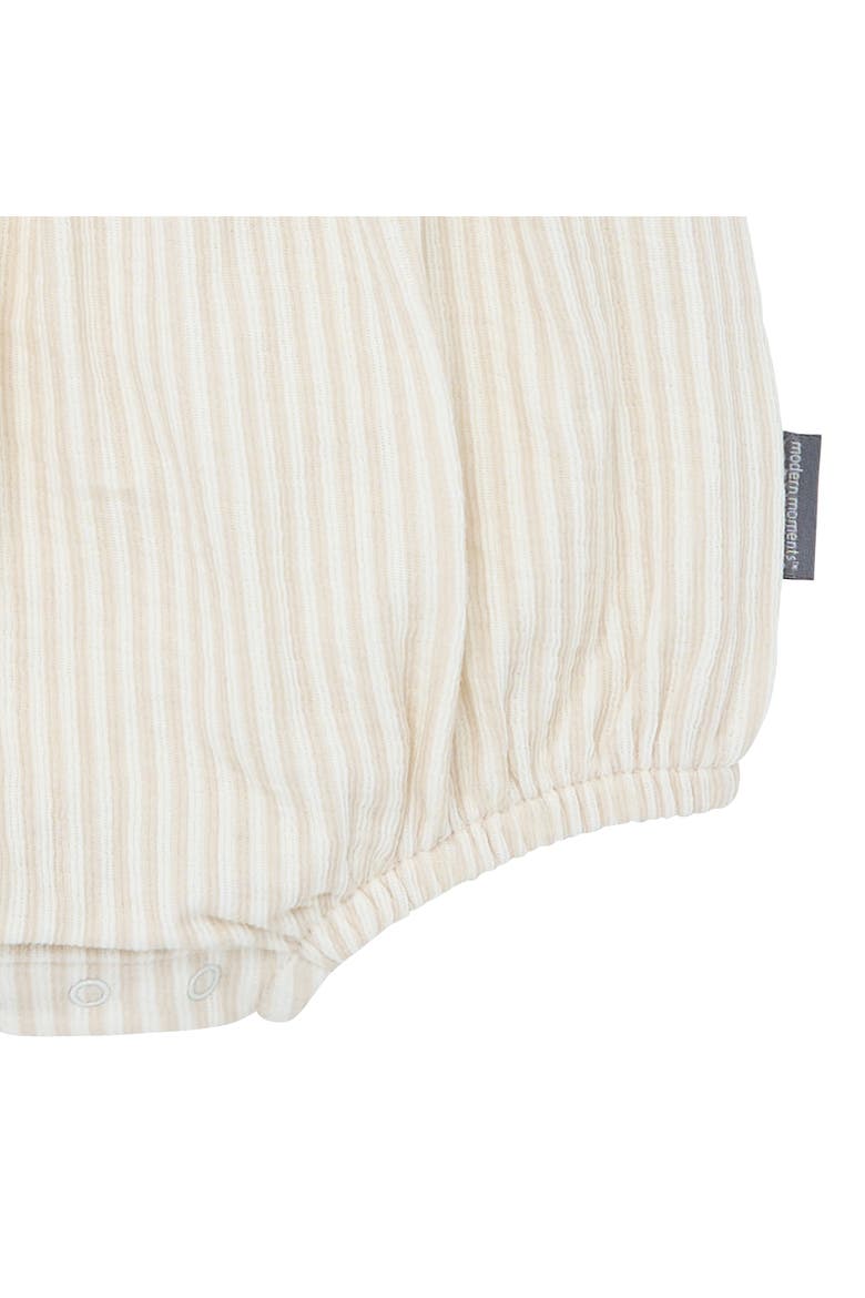 Ruffle Bubble Romper, Alternate, color, Taupe Stripe