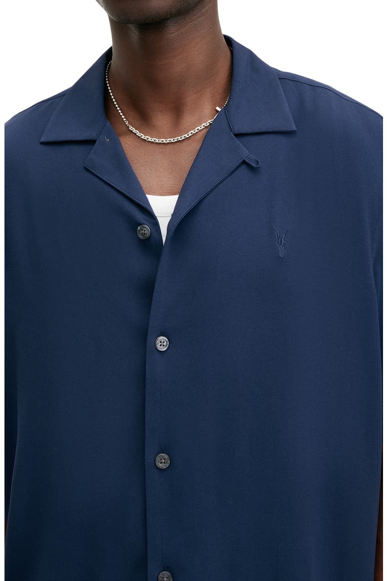 Venice Solid Camp Shirt, Alternate, color, NIGHT SKY BLUE