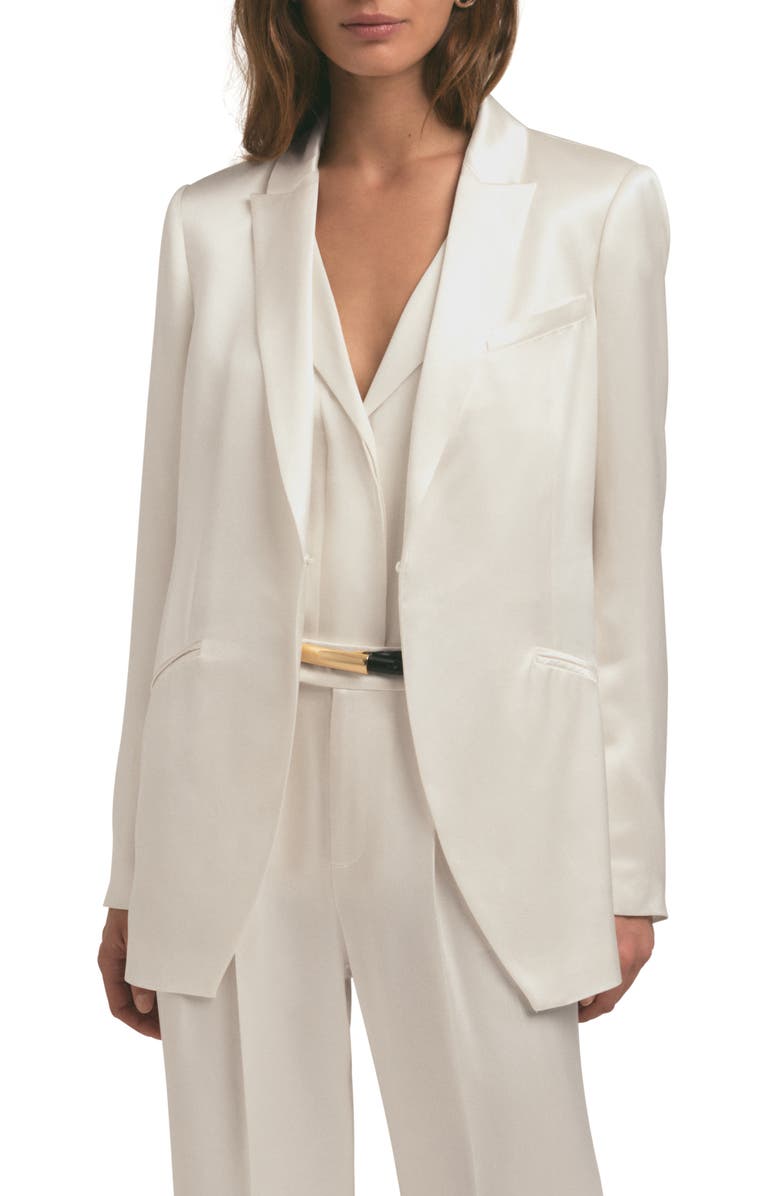Favorite Daughter Satin Blazer, Main, color, Ivory