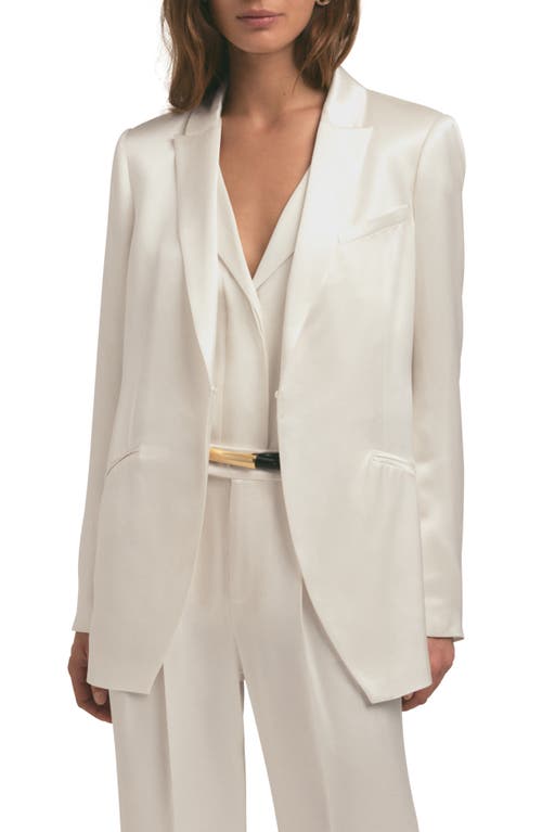 Favorite Daughter Satin Blazer In Ivory In Pattern