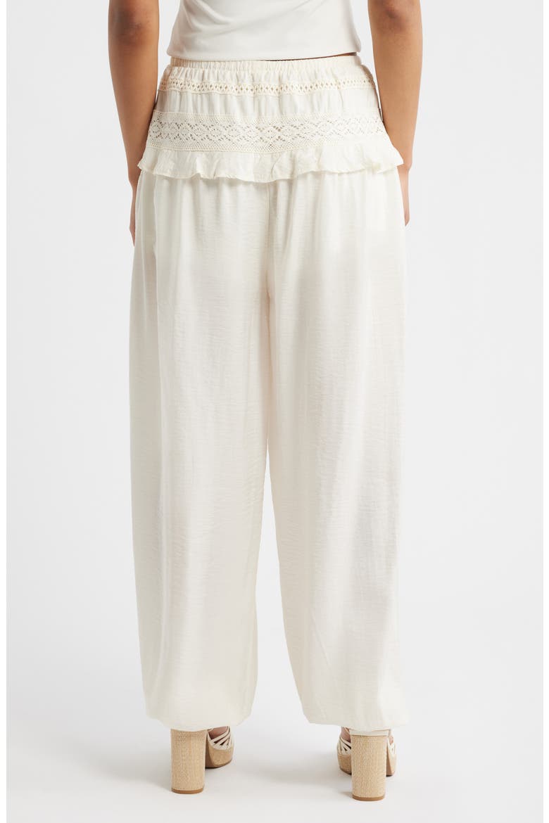 Lace Detail Joggers, Alternate, color, EGRET