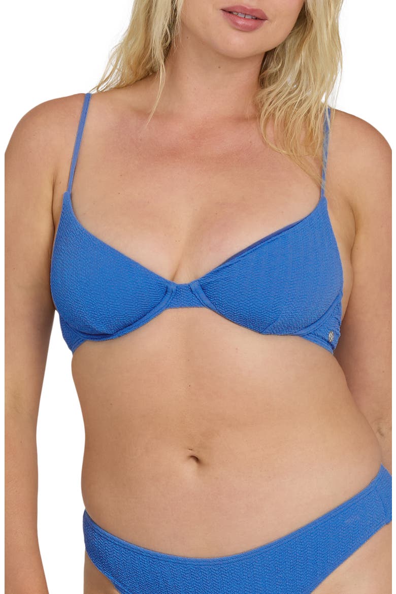 Rising Tide Demi Underwire Bikini Top, Alternate, color, TRUE BLUE