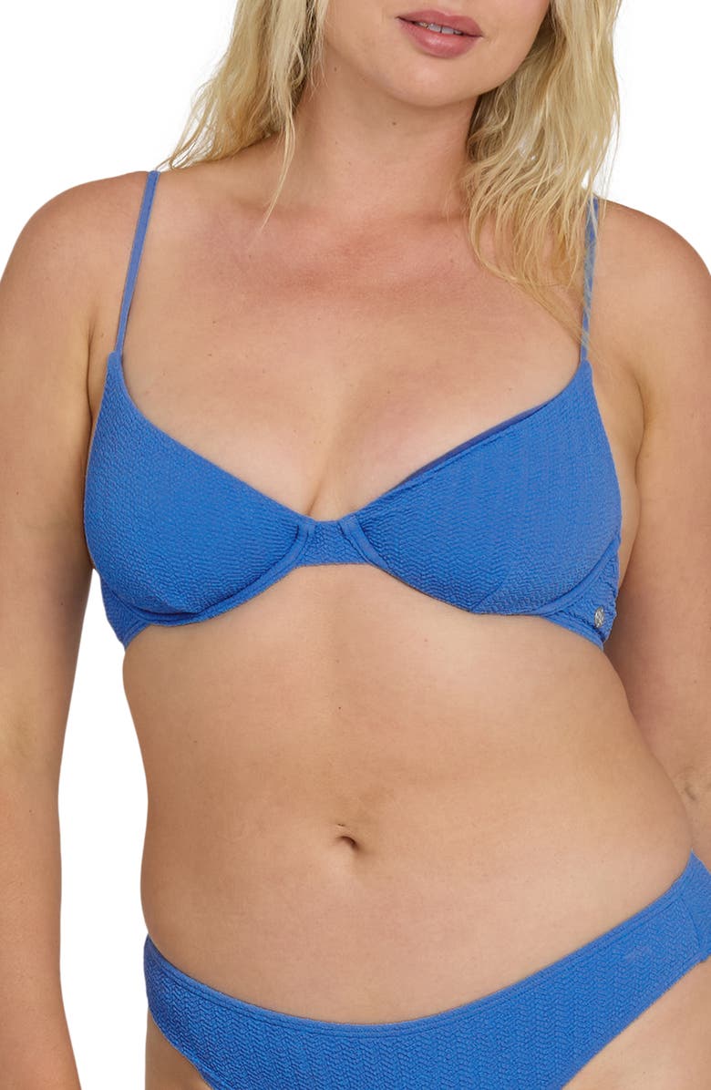 Billabong Rising Tide Demi Underwire Bikini Top, Alternate, color, True Blue