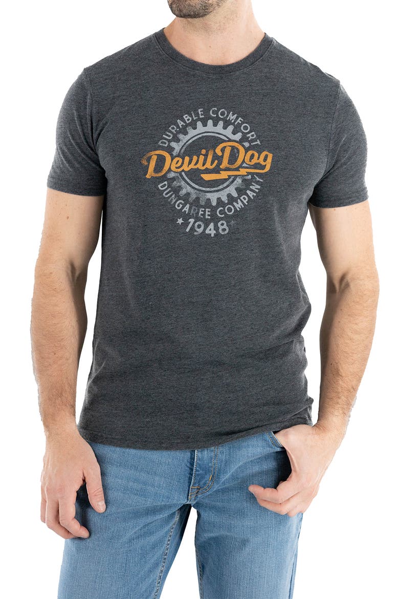 Gear Graphic T-Shirt, Main, color, DARK HEATHER GREY