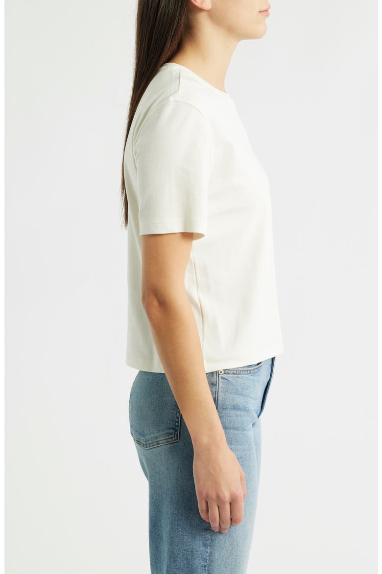 Crewneck Cotton T-Shirt, Alternate, color, MARSHMALLOW