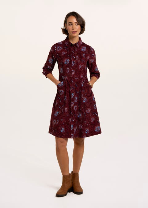 Ash Printed Baby Cord Shirt Dress
