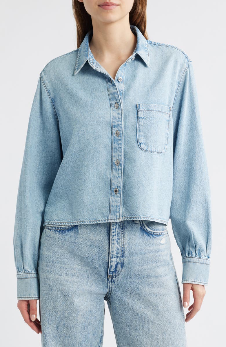 rag & bone Maxine Crop Denim Shirt, Alternate, color, 