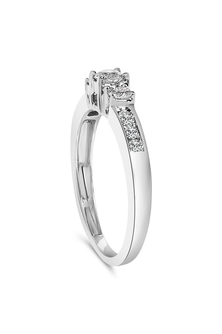 10K Gold 1/2 Ctw Diamond Three Stone Ring, Alternate, color, White Gold