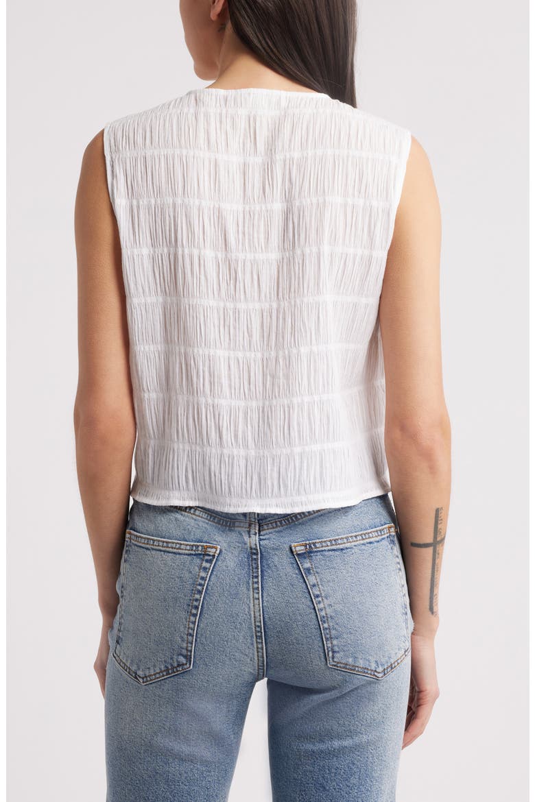 The Smocked Button & Loop Tank, Alternate, color, WHITE