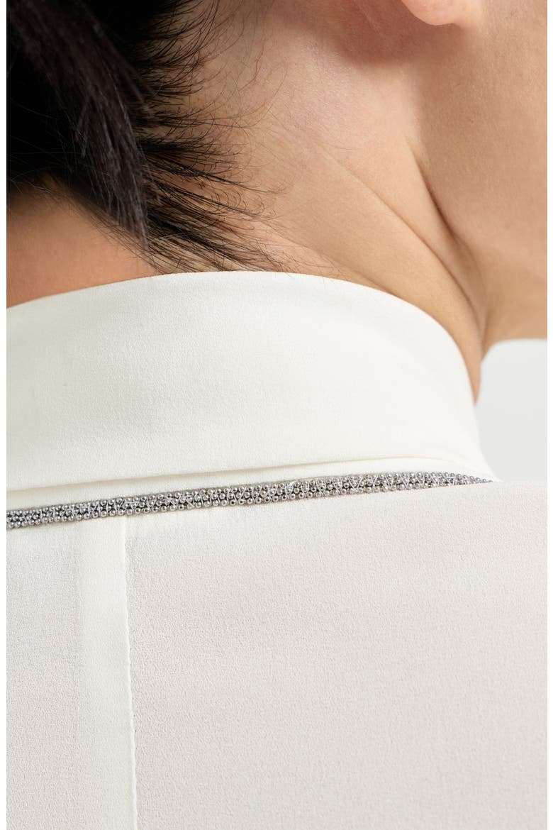 Sablé crêpe blazer, Alternate, color, White